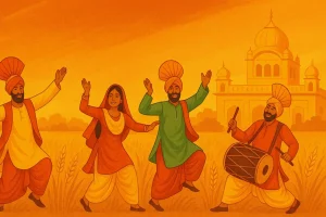 Baisakhi celebrations with dhol and bhangra