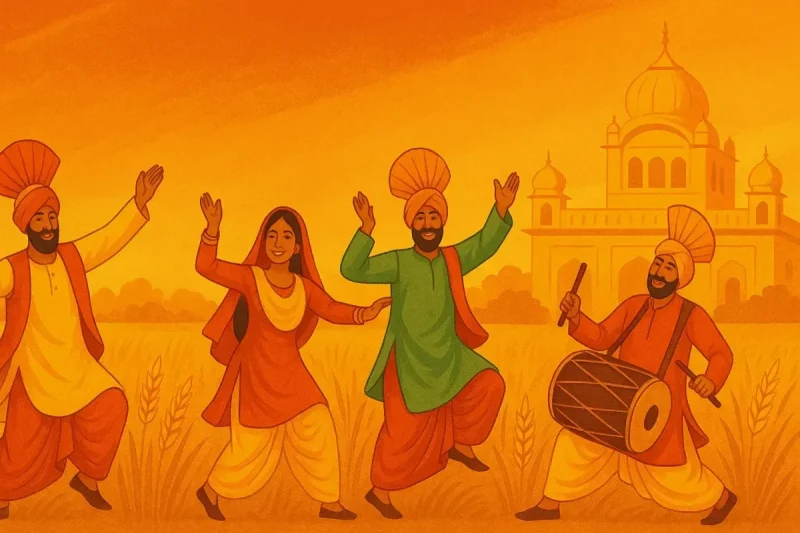 Baisakhi celebrations with dhol and bhangra
